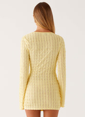Alfie Mini Dress - Pastel Yellow