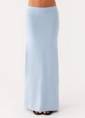 Anastasia Knit Maxi Skirt - Blue